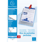 Bloc 50 Pochettes Perforées Pp Lisse Quick Doc - A4 - Cristal - X 20 - Exacompta