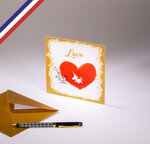 Carte simple licorne love cœur