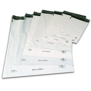 Lot de 10 enveloppes plastiques blanches opaques fb08 - 770x550 mm