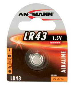 Pile bouton d'alcaline 'LR43', 1,5 volt (V12GA) ANSMANN