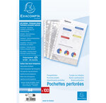 Sachet De 100 Pochettes Perforées Polypropylène Lisse 5/100e - A4. - Cristal - X 10 - Exacompta
