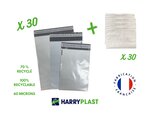 Kit emballage colis express - lot de 30 pochettes plastiques (10 pochettes x 3 formats)