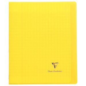 Cahier KOVERBOOK piqûre 96 pages seyès 90 g  couverture pp avec protège-cahier rabat jaune  17 x 22 cm  CLAIREFONTAINE