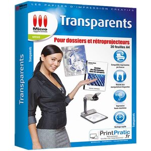 Films transparents pour dossiers et rétroprojecteurs - 20 feuilles