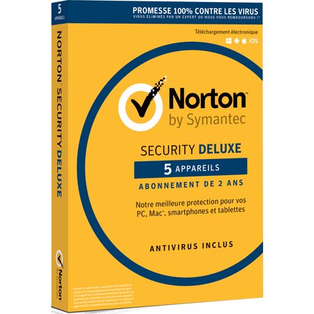 Norton security deluxe - licence 3 ans - 5 appareils - a télécharger