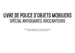 Registre spécial Antiquaire  Brocanteur - Livre de police d'objets mobiliers - Registre de brocante UTTSCHEID