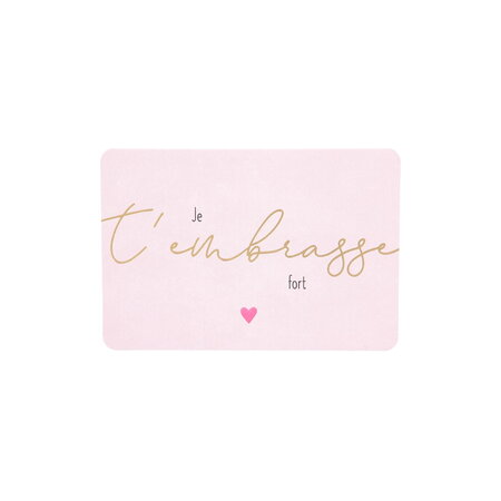 Mini carte de voeux avec enveloppe - amour / amitié - je t' embrasse fort
