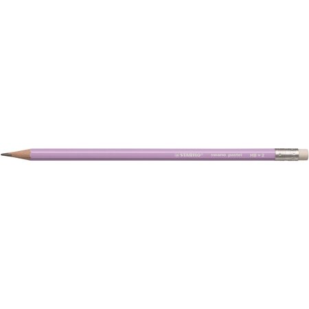 Crayon graphite swano pastel hb bout gomme lilas x 12 stabilo