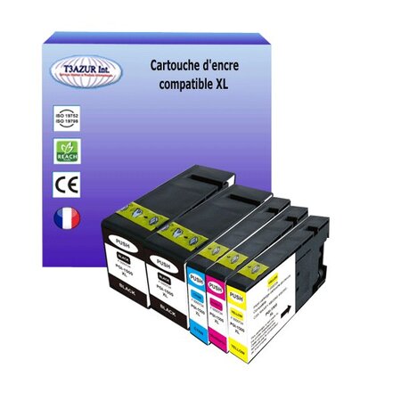 5 Cartouches compatibles avec  Canon Maxify MB2050, MB2150, MB2155, MB2350, MB2750, MB2755 remplace Canon PGI-1500 XL - T3AZUR