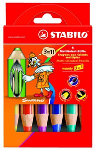 Etui de 6 crayons aux talents multiples woody 3 en 1 stabilo