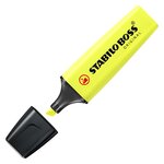Surligneur boss original rechargeable pointe biseautée 2-5 mm jaune x 10 stabilo