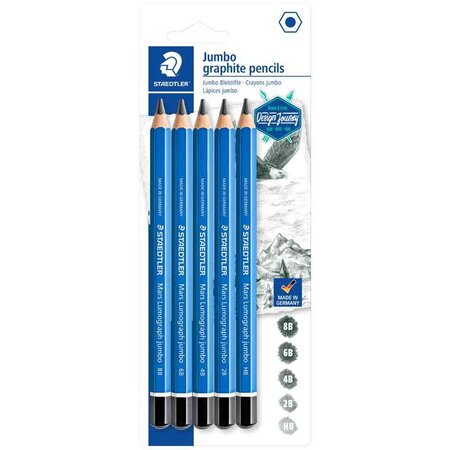 Crayon graphite mars lumograph jumbo  blister de 5 staedtler
