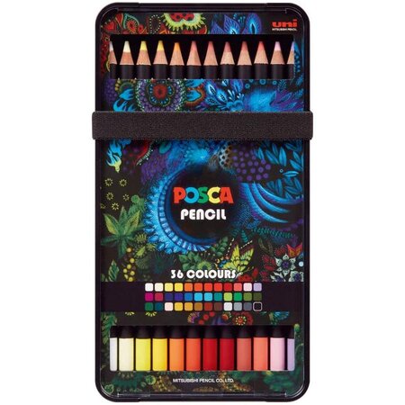 Coffret de 36 crayons de couleur posca pencil kpe200/36 001 couleurs assorties posca