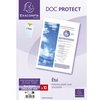 Sachet De 10 Étuis De Protection Simples Pvc Lisse 20/100e - A4 Maxi - Cristal - X 5 - Exacompta